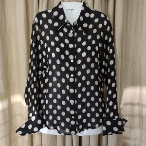 Violet & Claire Polka Dot Blouse, Size M